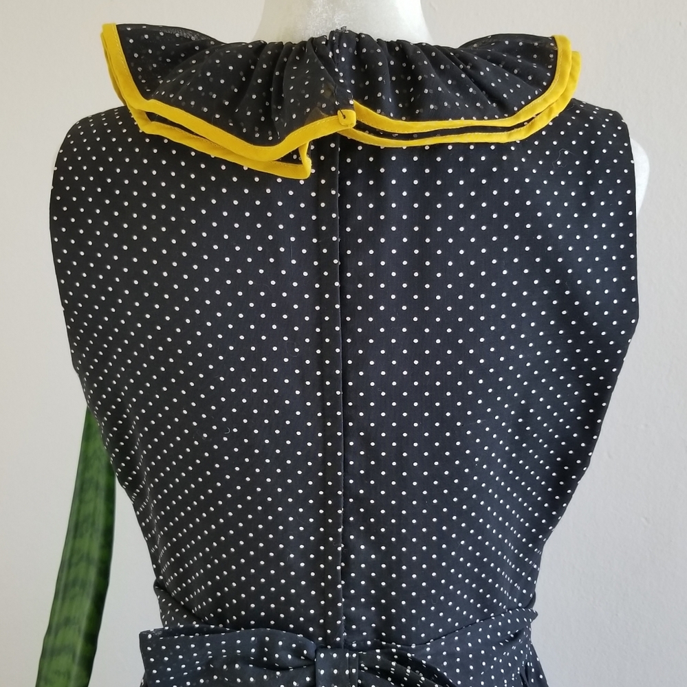 VTG 60s Miss Elliette Swiss Dot Ruffle Dress - Picture 7 of 13